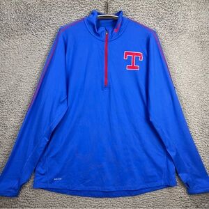 Nike Texas Rangers 1/4 Zip Pullover Sweatshirt Womens 2XL MLB Blue/Red Mock Neck